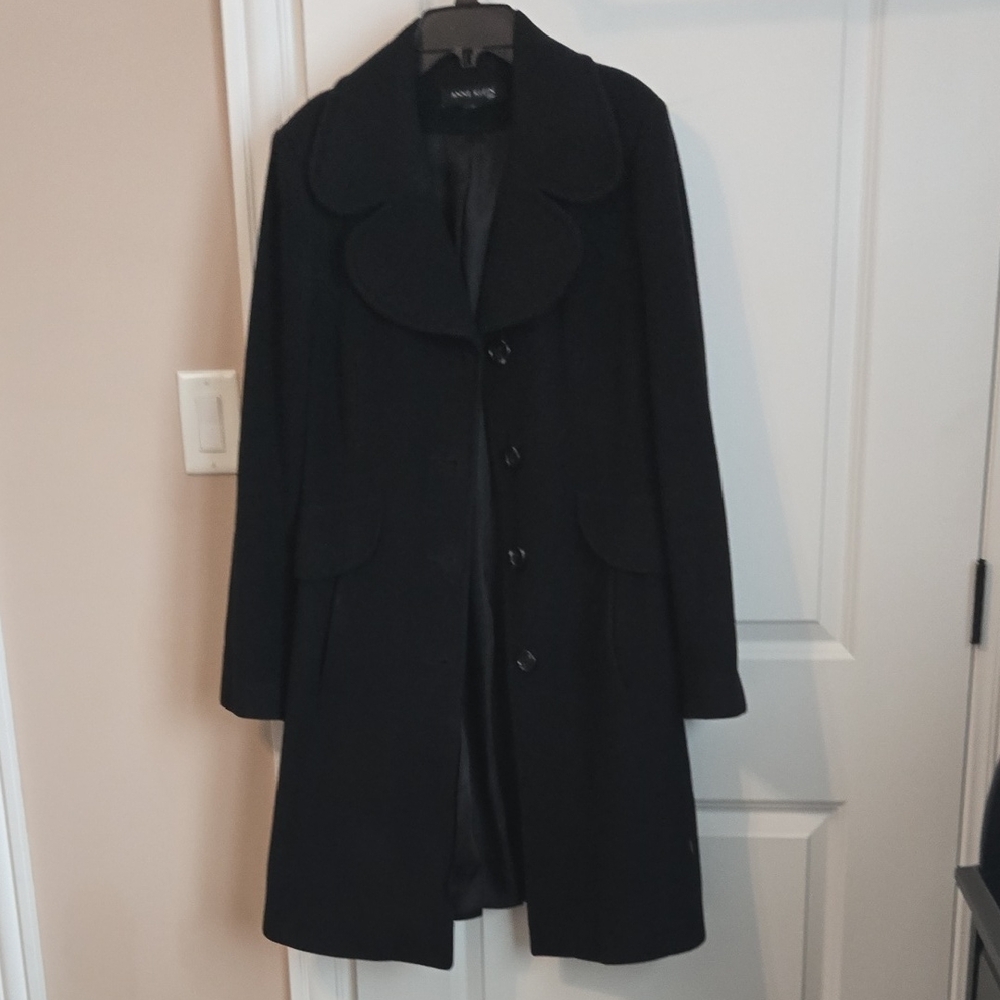 Anne Klein Elegant Black Trench Coat